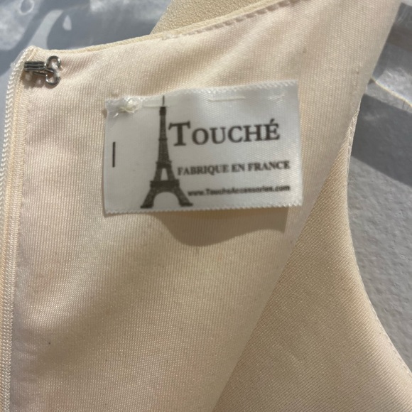 Touché French Sleeveless Ivory And Black Embroidery Aztec Print Mini Dress Sz XS - Picture 5 of 6